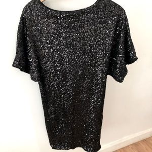 Drape Tunic Sequin Dress